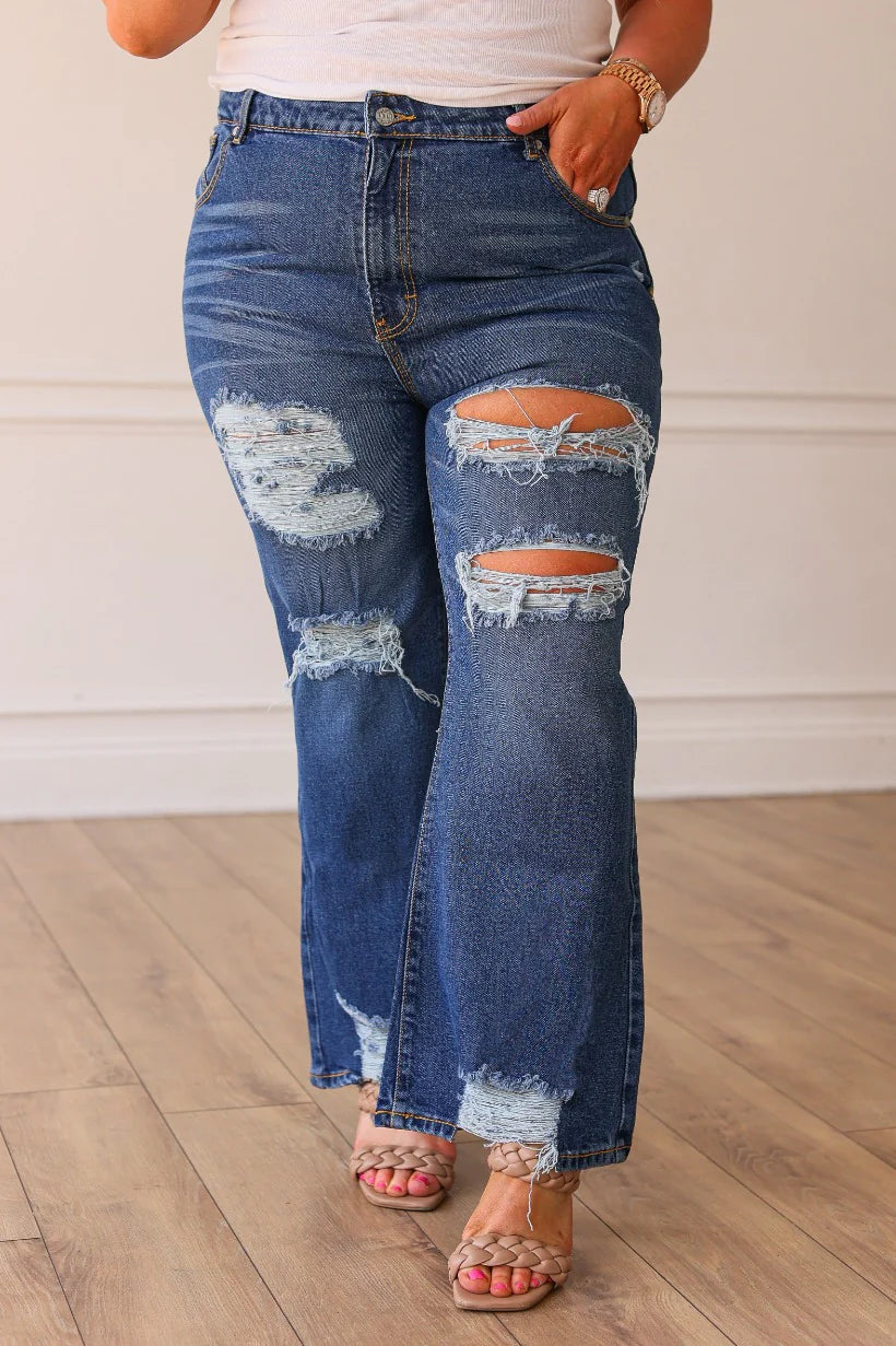 The Blake mid washed high rise jeans