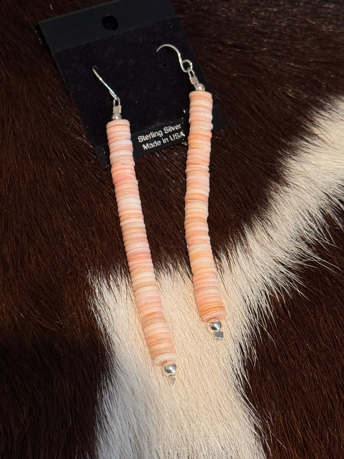 Pink conch earrings