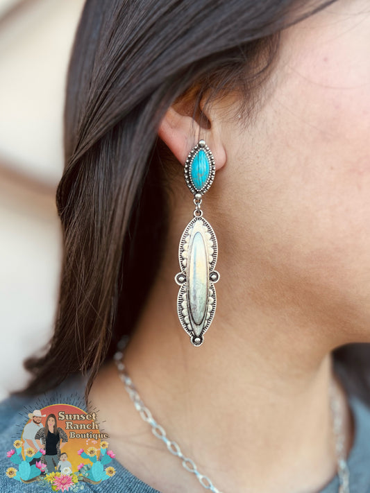 Turquoise Cold springs earrings