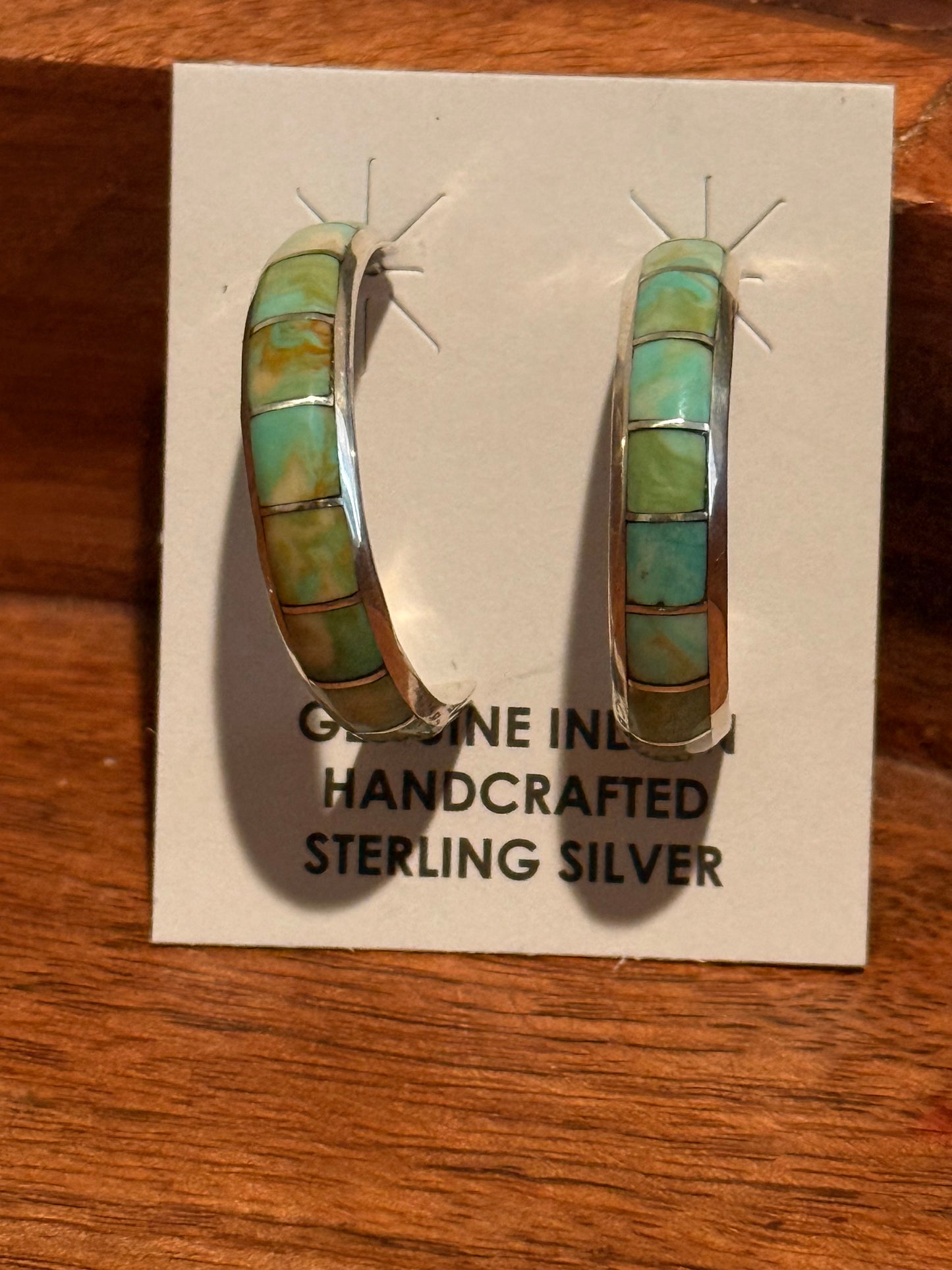 Zuni turquoise hoops