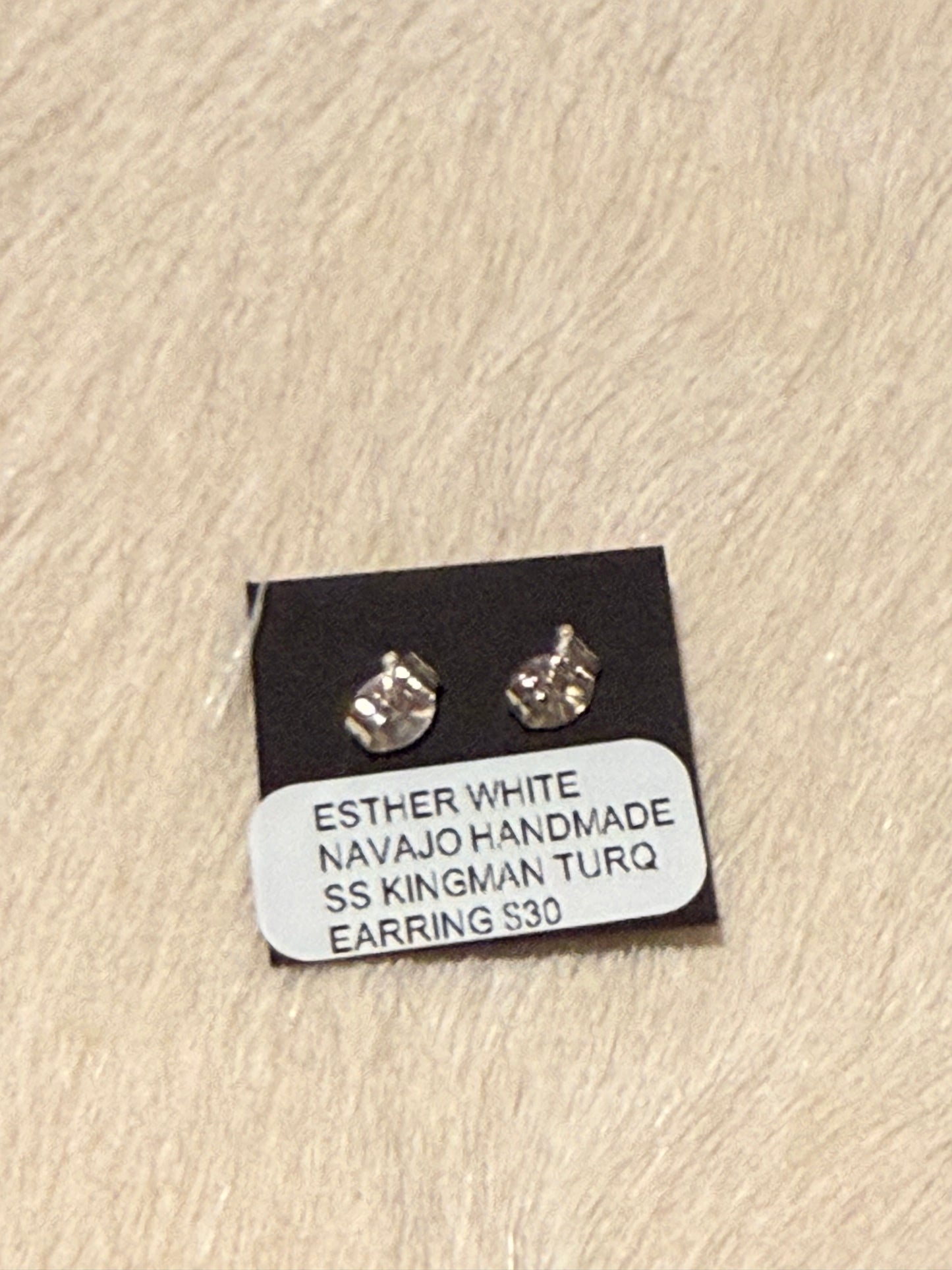 Esther White Kingman turquoise studs