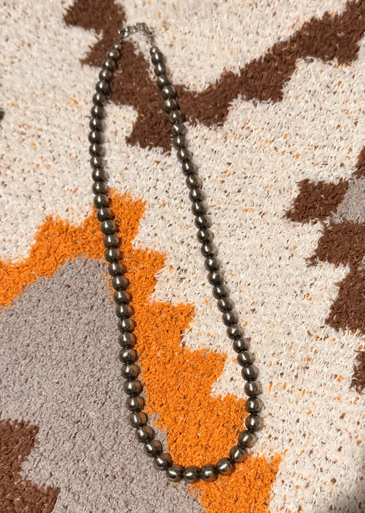 8MM German silver pearls 20” native strung