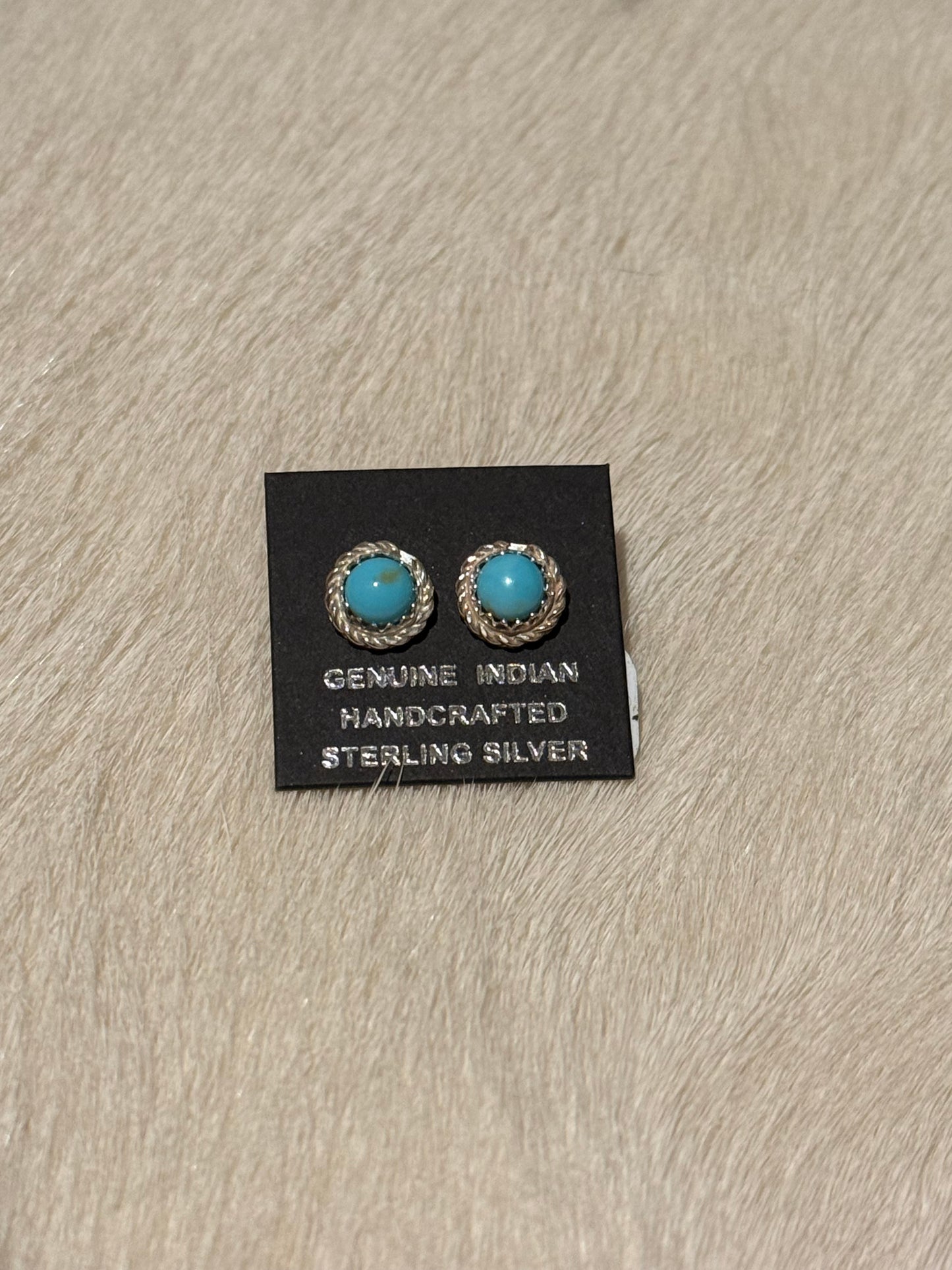 Esther White Kingman turquoise studs