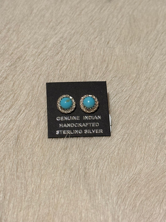 Esther White Kingman turquoise studs