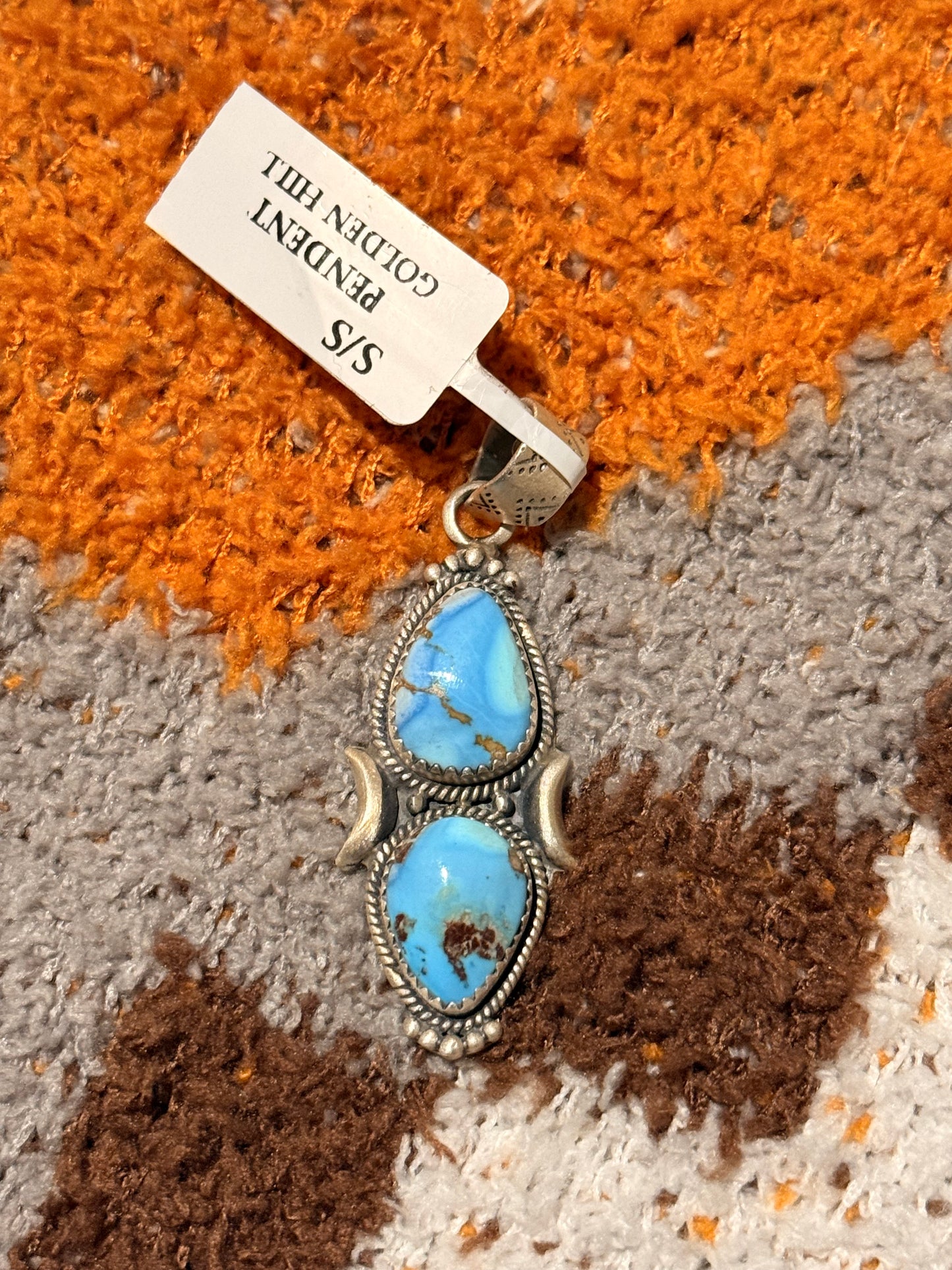 Golden hills turquoise pendant