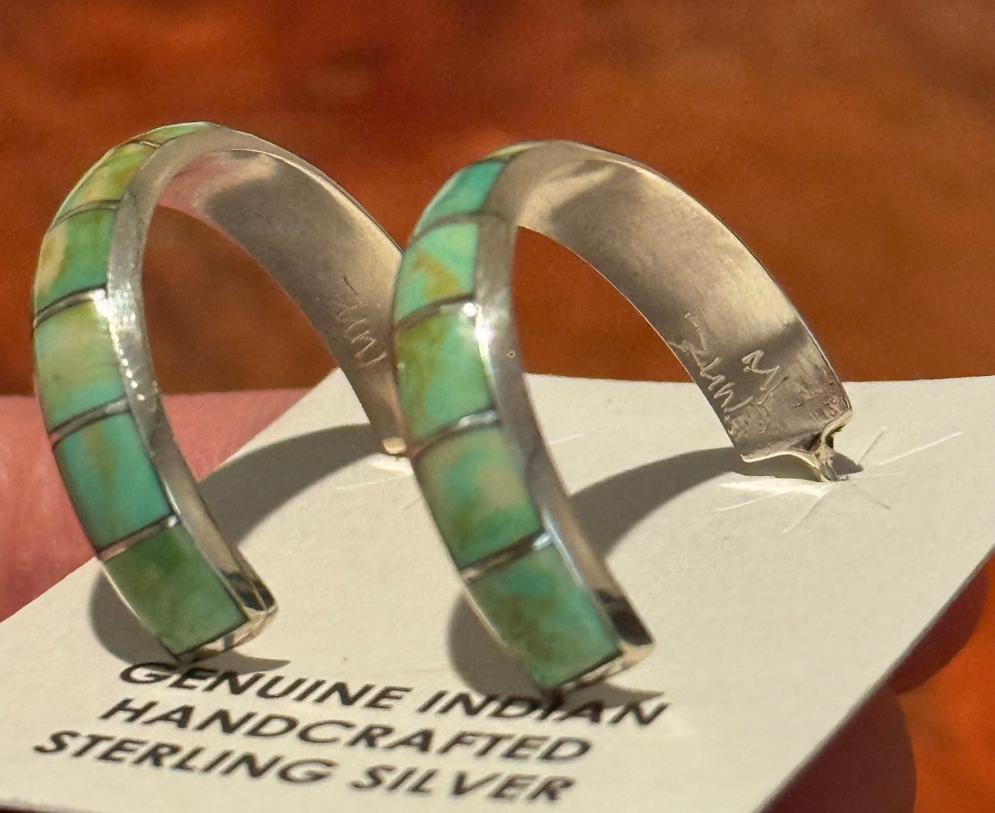 Zuni turquoise hoops