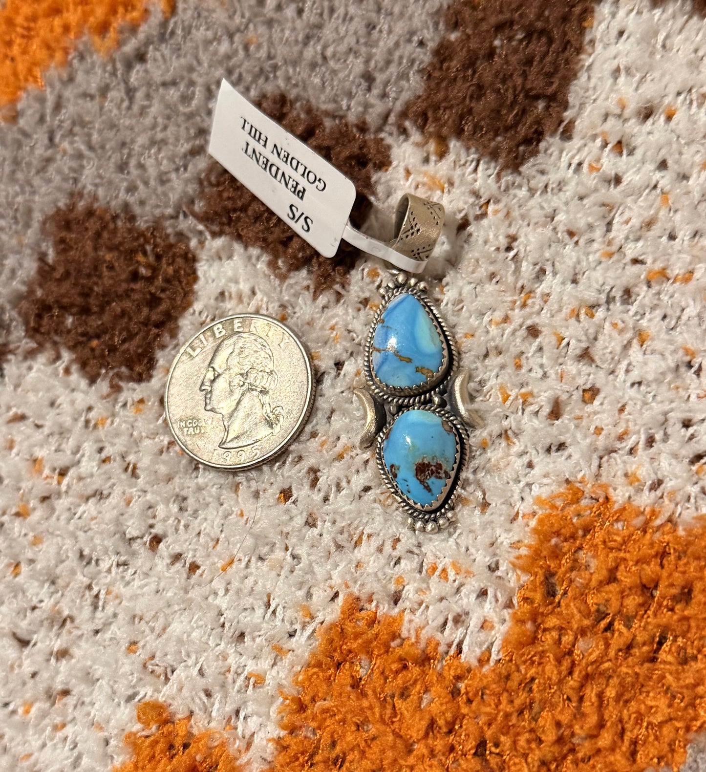 Golden hills turquoise pendant