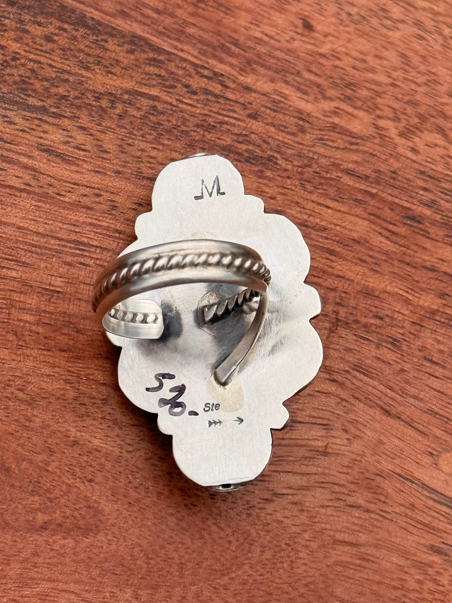 Juanita Long native white buffalo adjustable ring