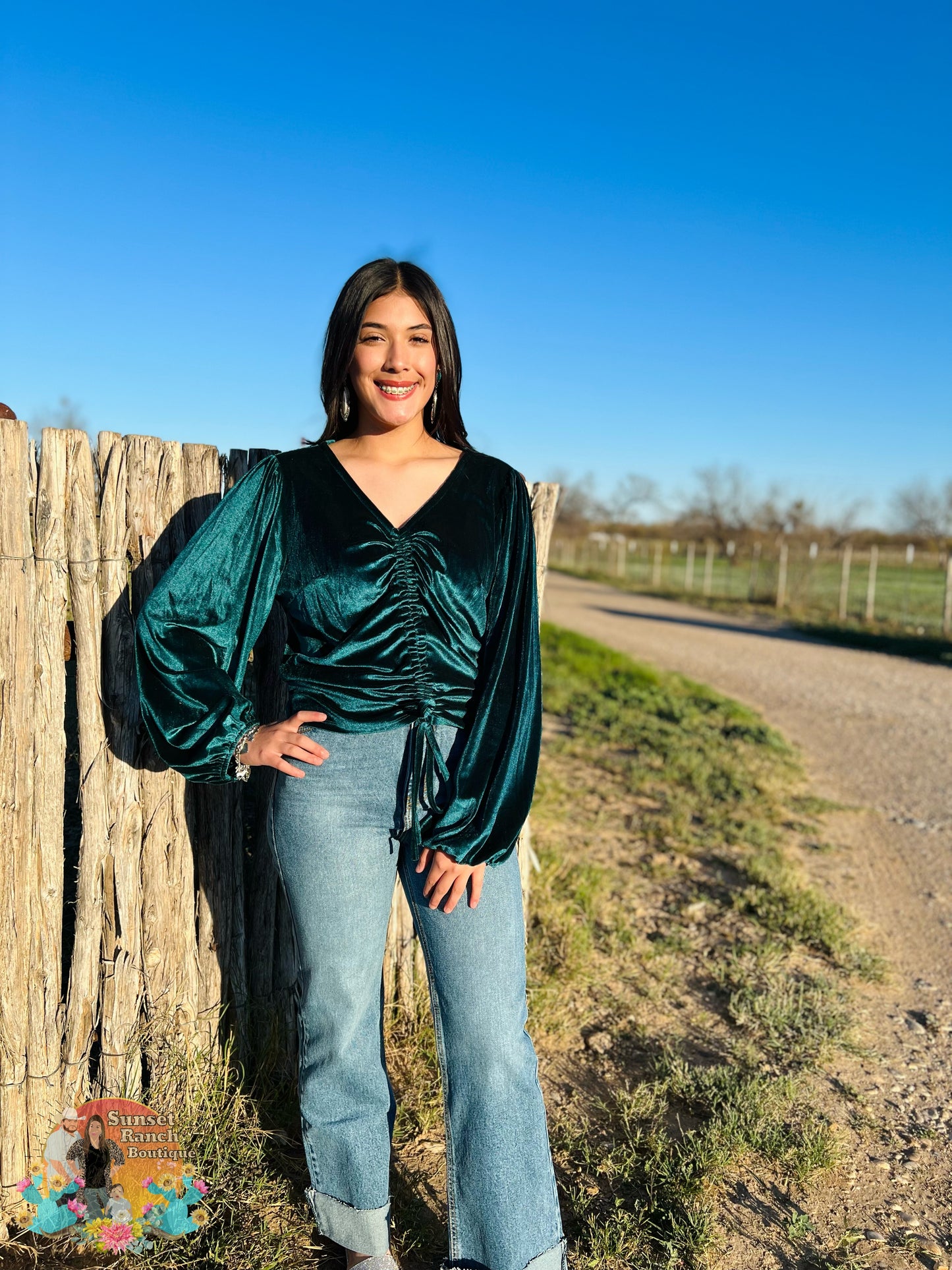 TEXAS TWIST EMERALD GREEN TOP