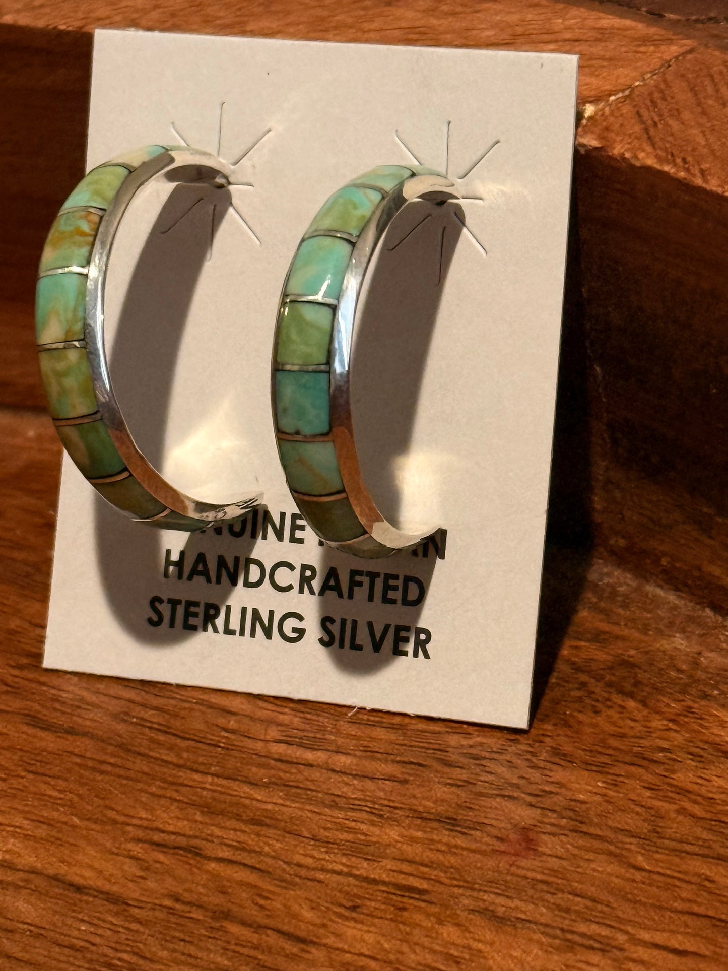 Zuni turquoise hoops