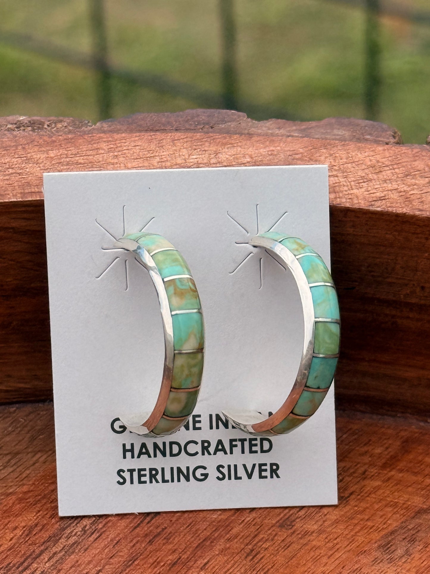 Zuni turquoise hoops