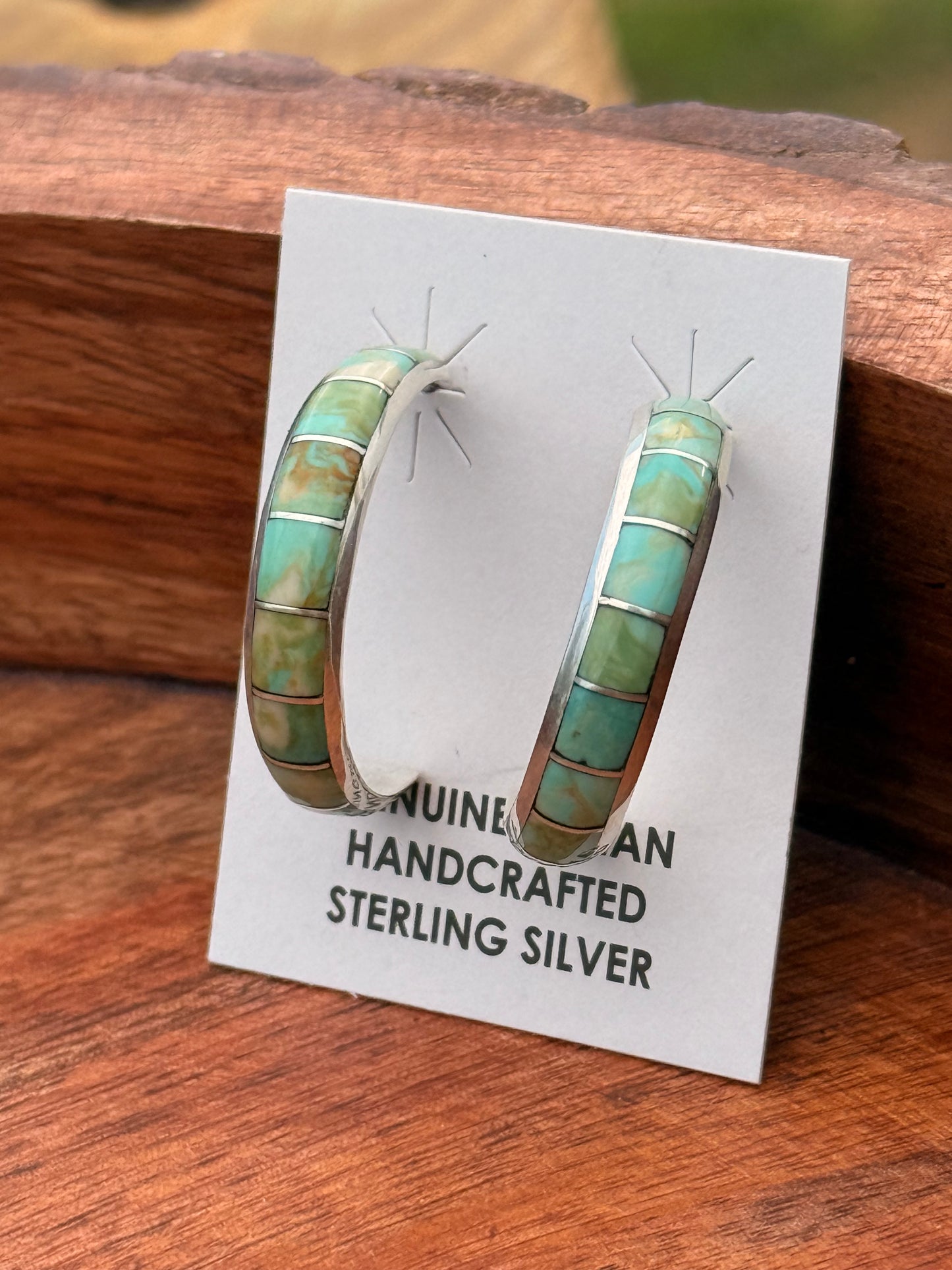 Zuni turquoise hoops