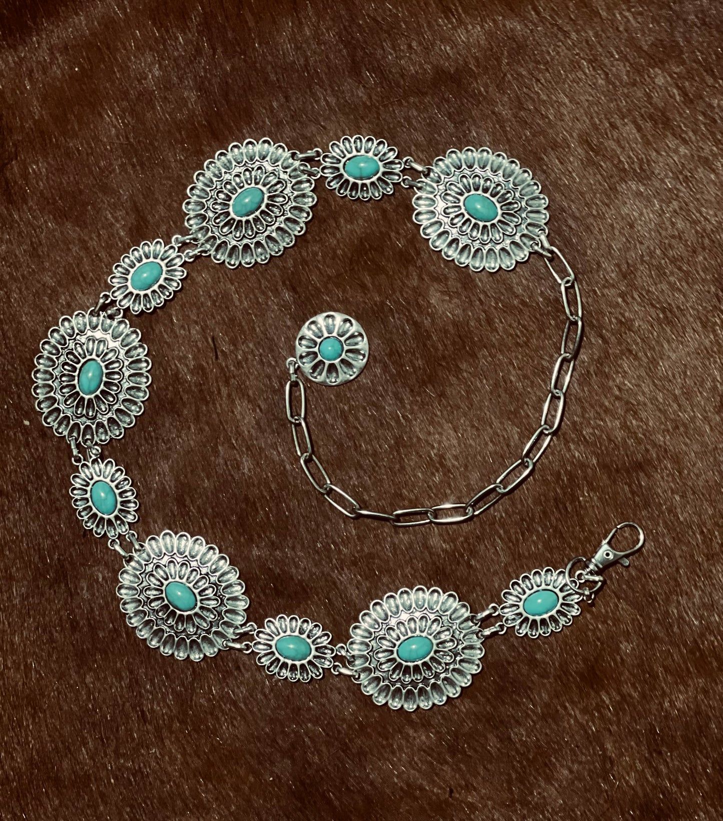 Girls turquoise concho belt